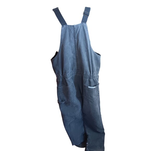 Large Short 38-40 Vintage Zero-Zone Walls Gray Insulated Work Bib Overalls  90s - Picture 4 of 11